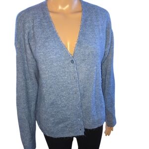 GAP Light Blue V-Neck Button Cardigan